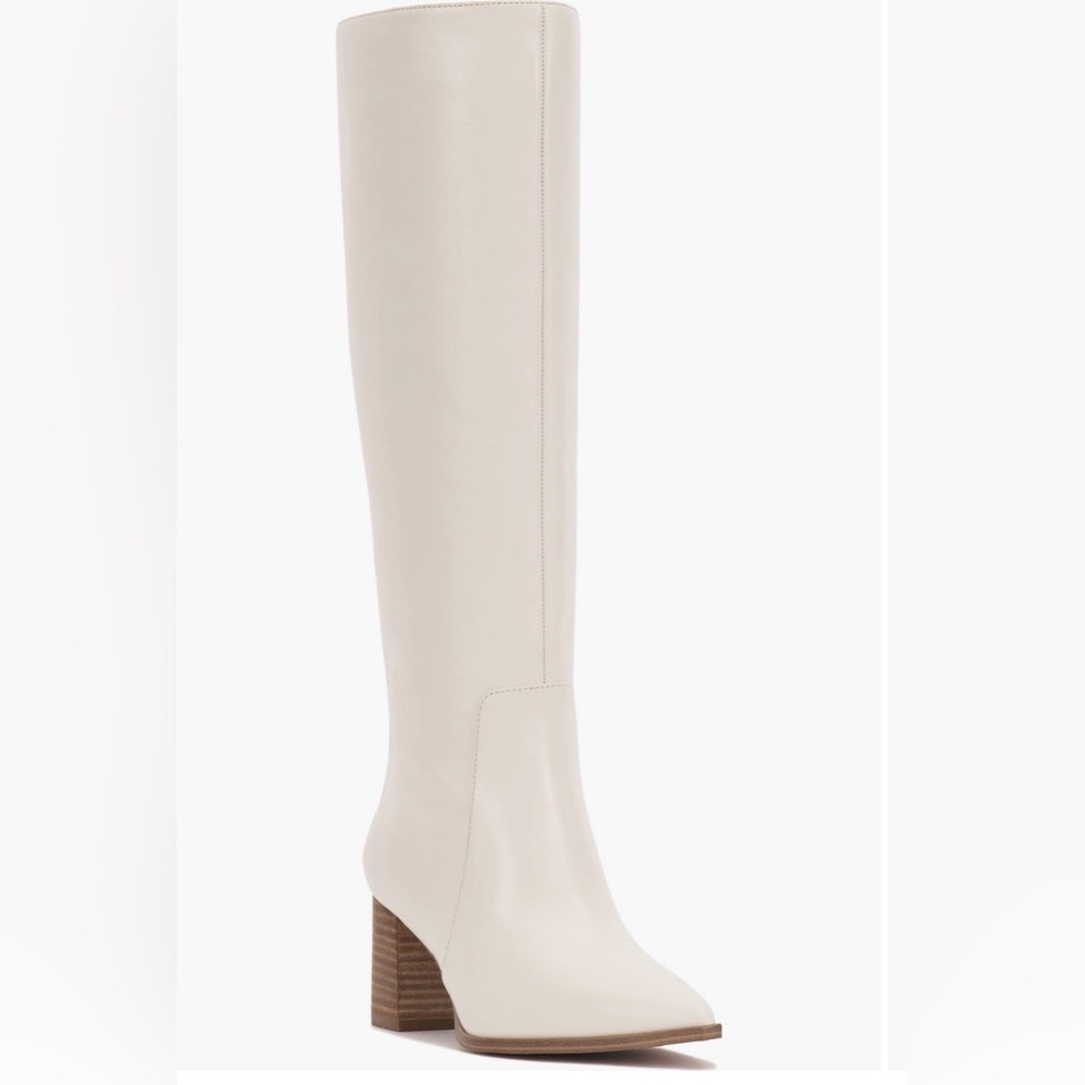 Vince Camuto Elegant Cream Knee-High Women's Boots wide calf size 7 - Picture 1 of 7